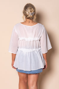 Henna Ruffle Top in White
