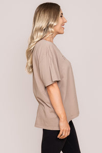 Simplified Tee in Brown - Foxwood