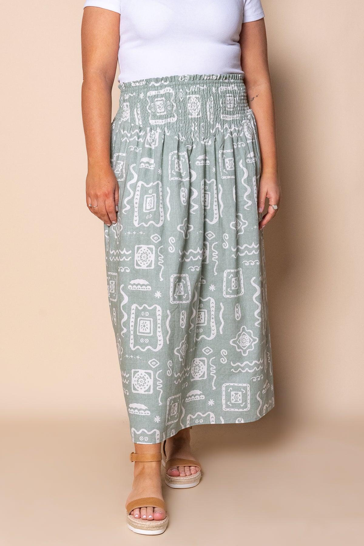 Lucia Maxi Skirt in Sage - All About Eve