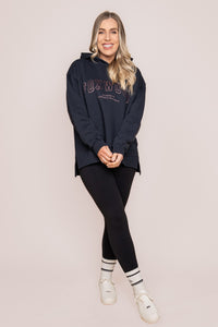 Metallic Interval Hoodie in Navy/Rose Gold - Foxwood