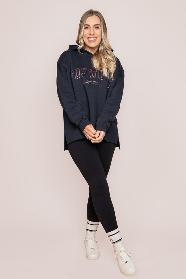Metallic Interval Hoodie in Navy/Rose Gold - Foxwood