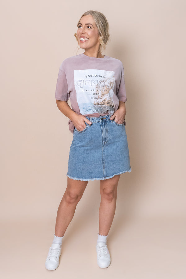 Genoa O/S Tee in Fawn - All About Eve