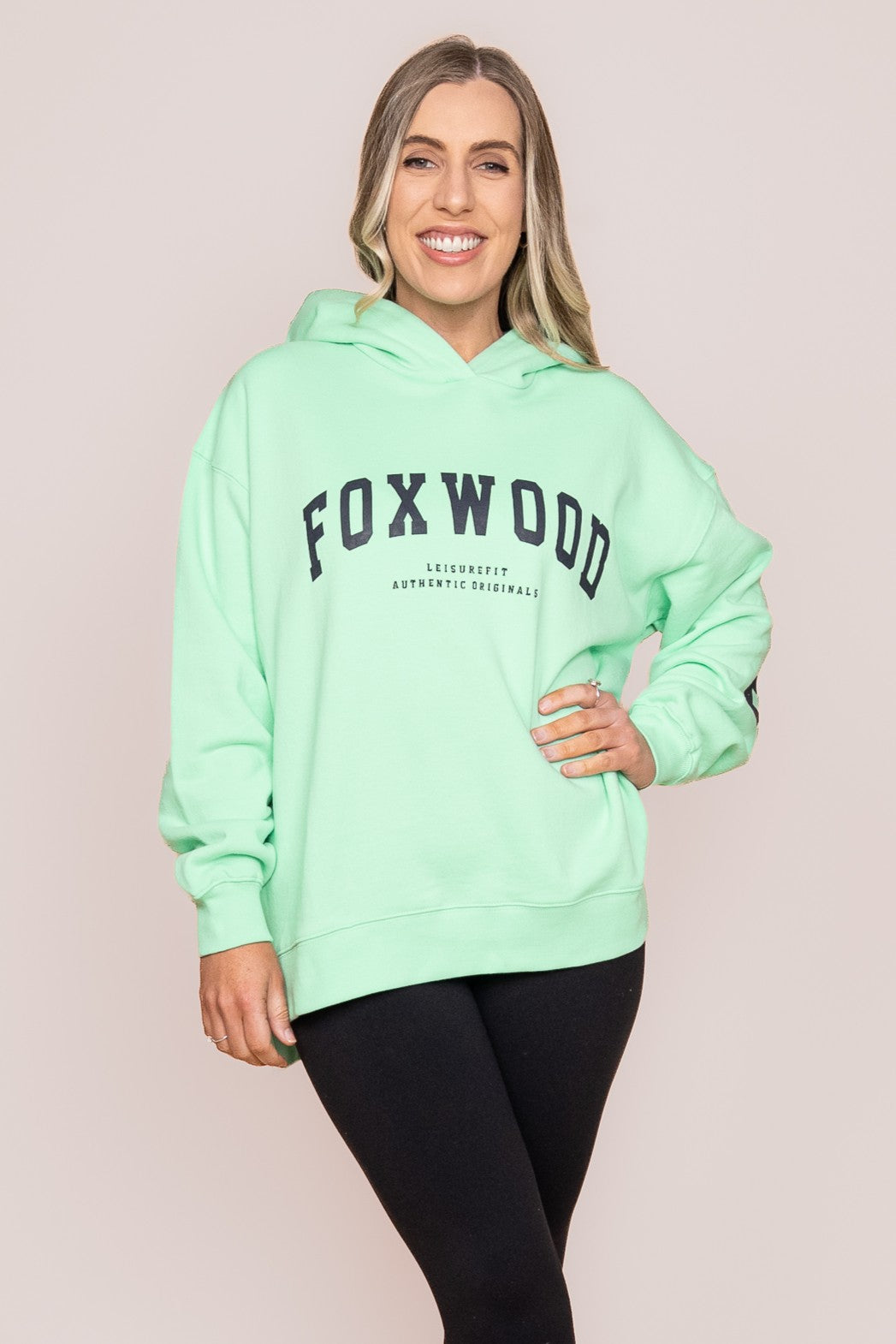 Interval Hoodie in Bright Mint/Navy - Foxwood