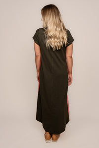 Recovery Dress in Dark Khaki and Coral - Foxwood