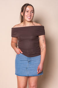 Maddie Knit Top in Brown - All About Eve