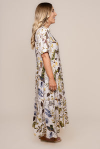 Felicity Floral Midi Dress in White