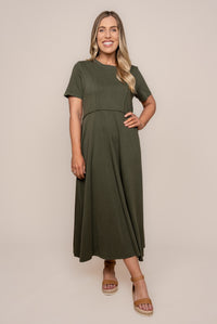 Eva Midi Dress in Khaki - Foxwood