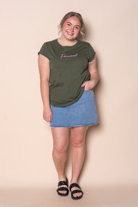 Signature Contrast Tee in Olive - Foxwood