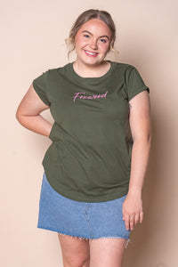 Signature Contrast Tee in Olive - Foxwood