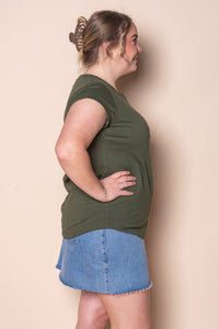 Signature Contrast Tee in Olive - Foxwood