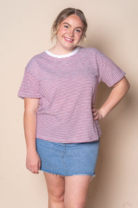 Hutch Stripe Tee in Russet - Foxwood