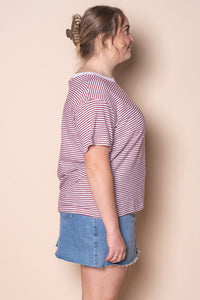 Hutch Stripe Tee in Russet - Foxwood