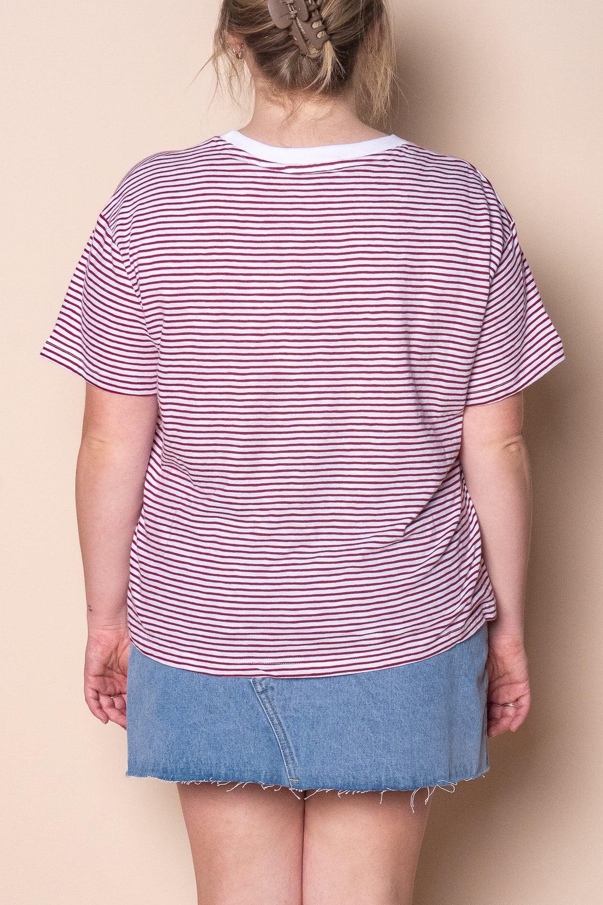 Hutch Stripe Tee in Russet - Foxwood