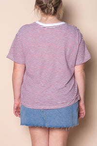 Hutch Stripe Tee in Russet - Foxwood