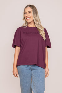Simplified Tee in Plum - Foxwood