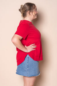 Farrah SS Tee in Crimson - Foxwood