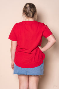 Farrah SS Tee in Crimson - Foxwood