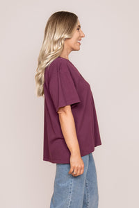Simplified Tee in Plum - Foxwood