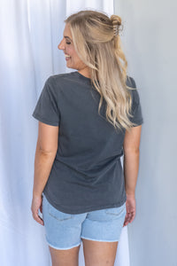 In Bloom Tee in Washed Black - Foxwood