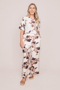 Binny S/S Floral Top in White