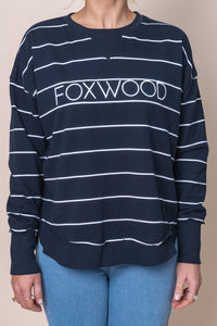 Classic Stripe Simplified Crew in Navy & White Stripe - Foxwood