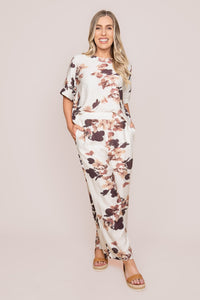 Binny S/S Floral Top in White