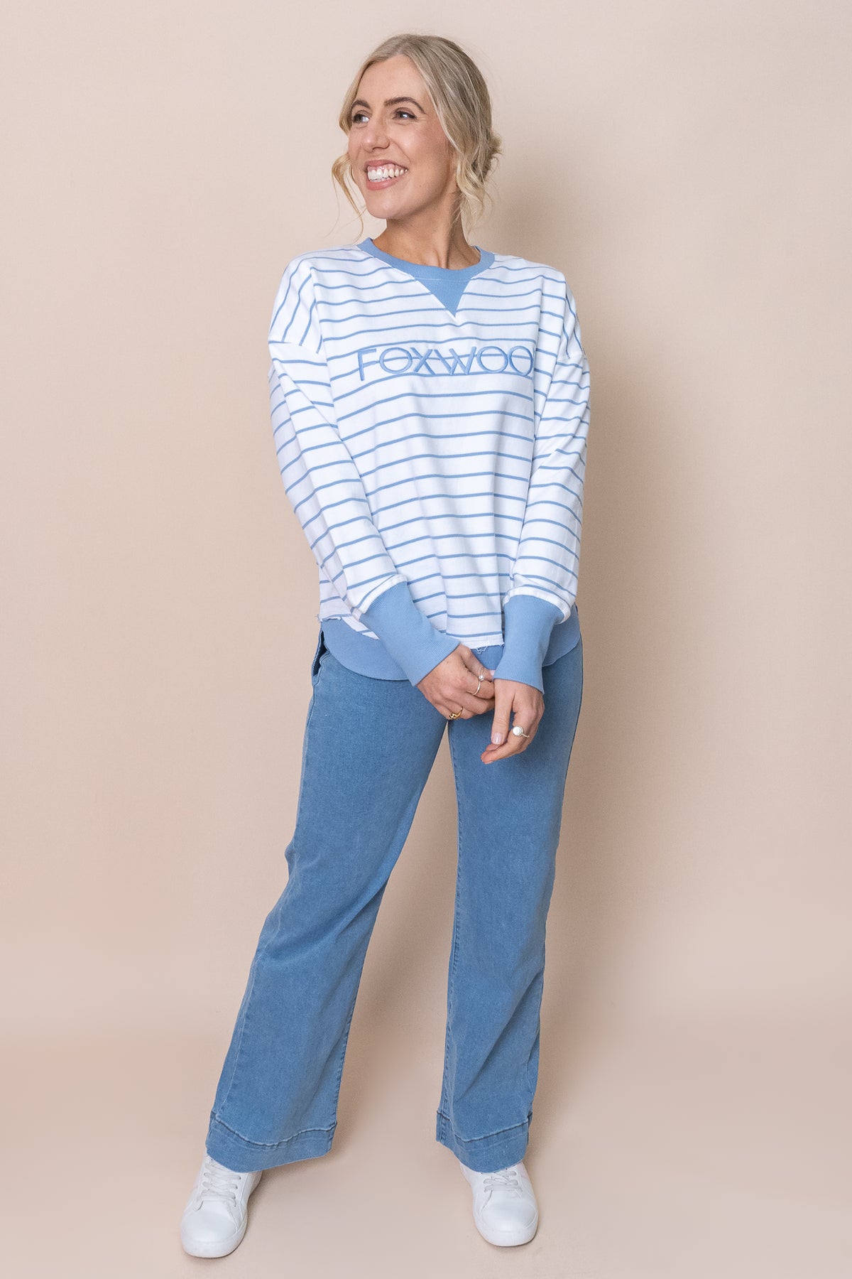 Simplified Stripe Crew in Blue - Foxwood