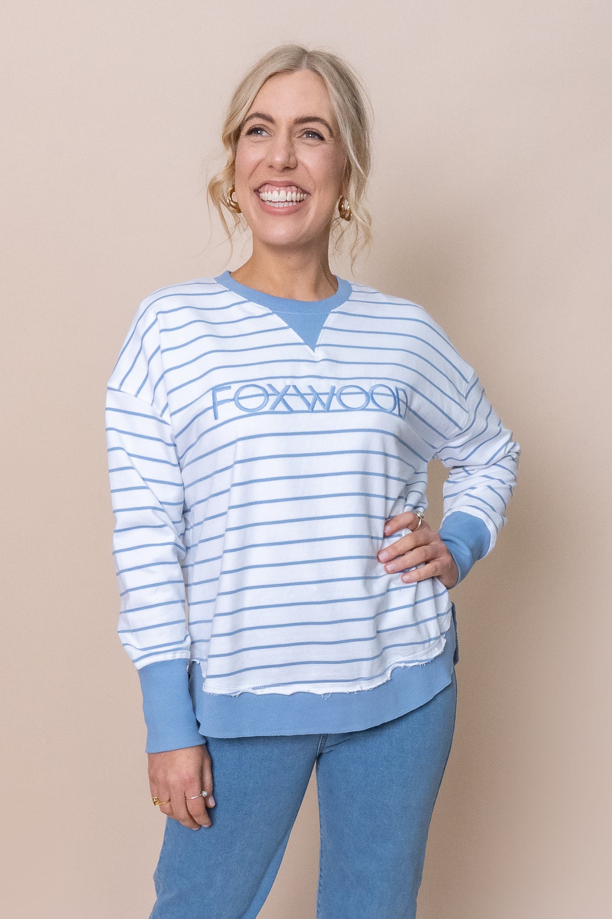 Simplified Stripe Crew in Blue - Foxwood