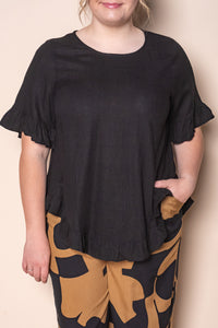 Billy Ruffle Top in Black