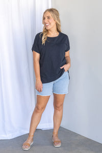 Allison Tee in Dark Sapphire - Foxwood