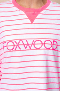 Simplified Stripe Crew in Neon Pink - Foxwood