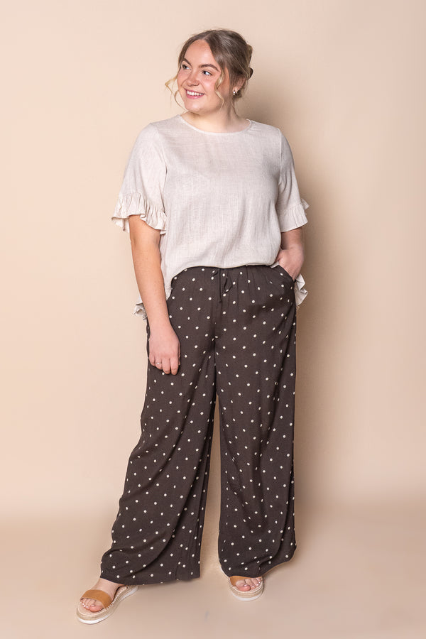 Billy Ruffle Top in Sand