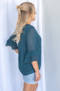 Ottoline Top in Dark Emerald