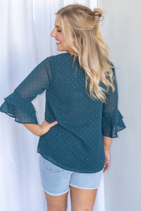 Ottoline Top in Dark Emerald