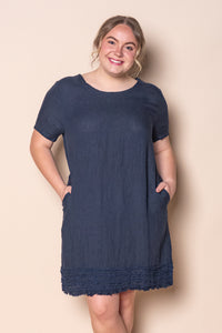 Dahlia Linen Dress in Navy