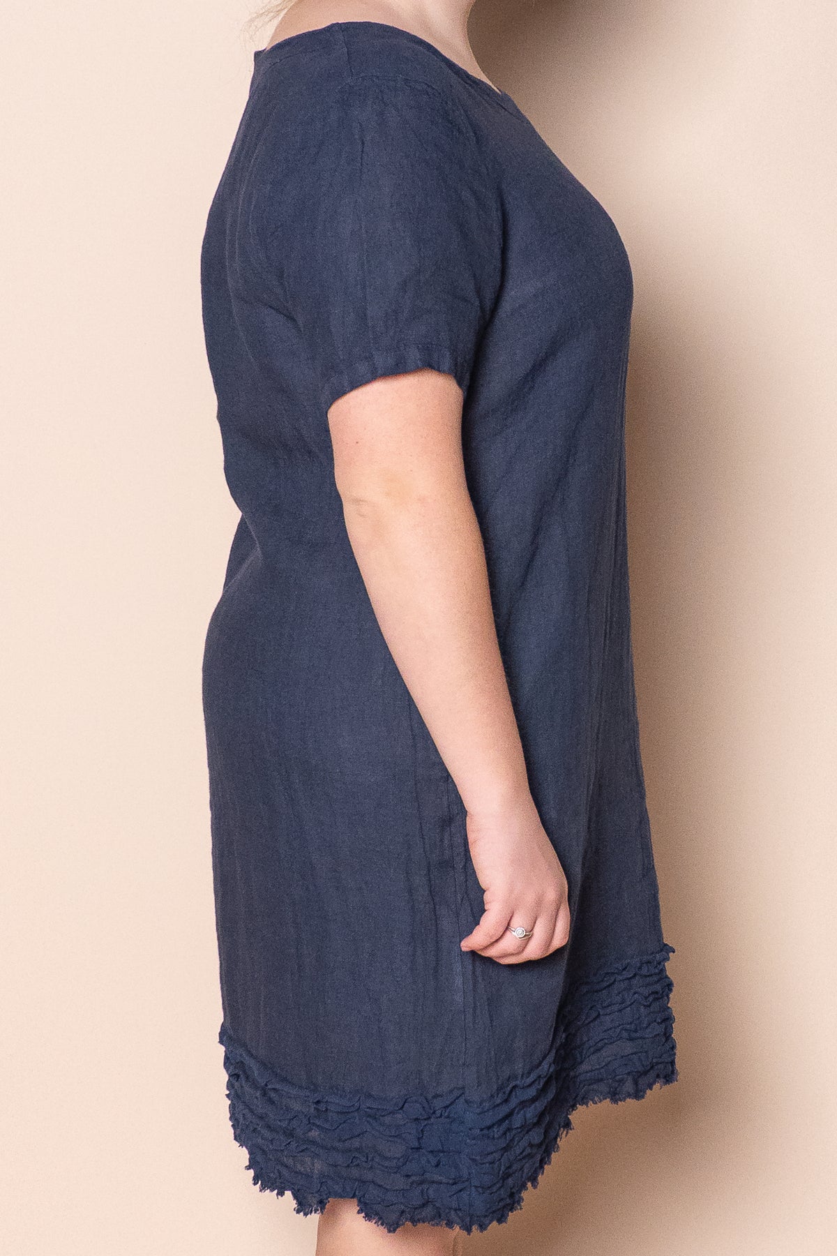 Dahlia Linen Dress in Navy