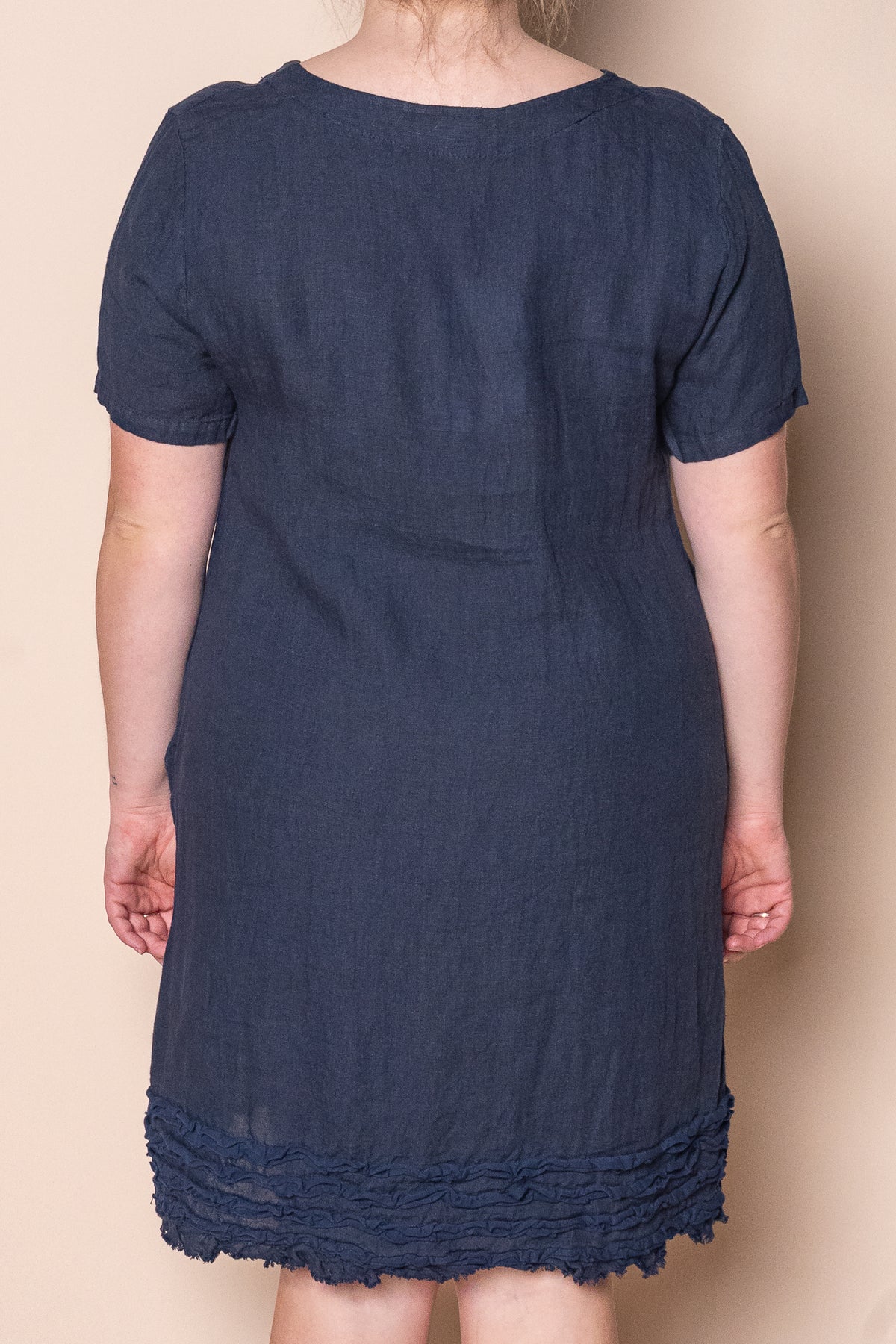 Dahlia Linen Dress in Navy