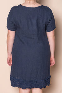 Dahlia Linen Dress in Navy