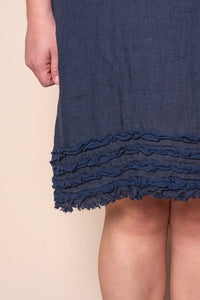 Dahlia Linen Dress in Navy