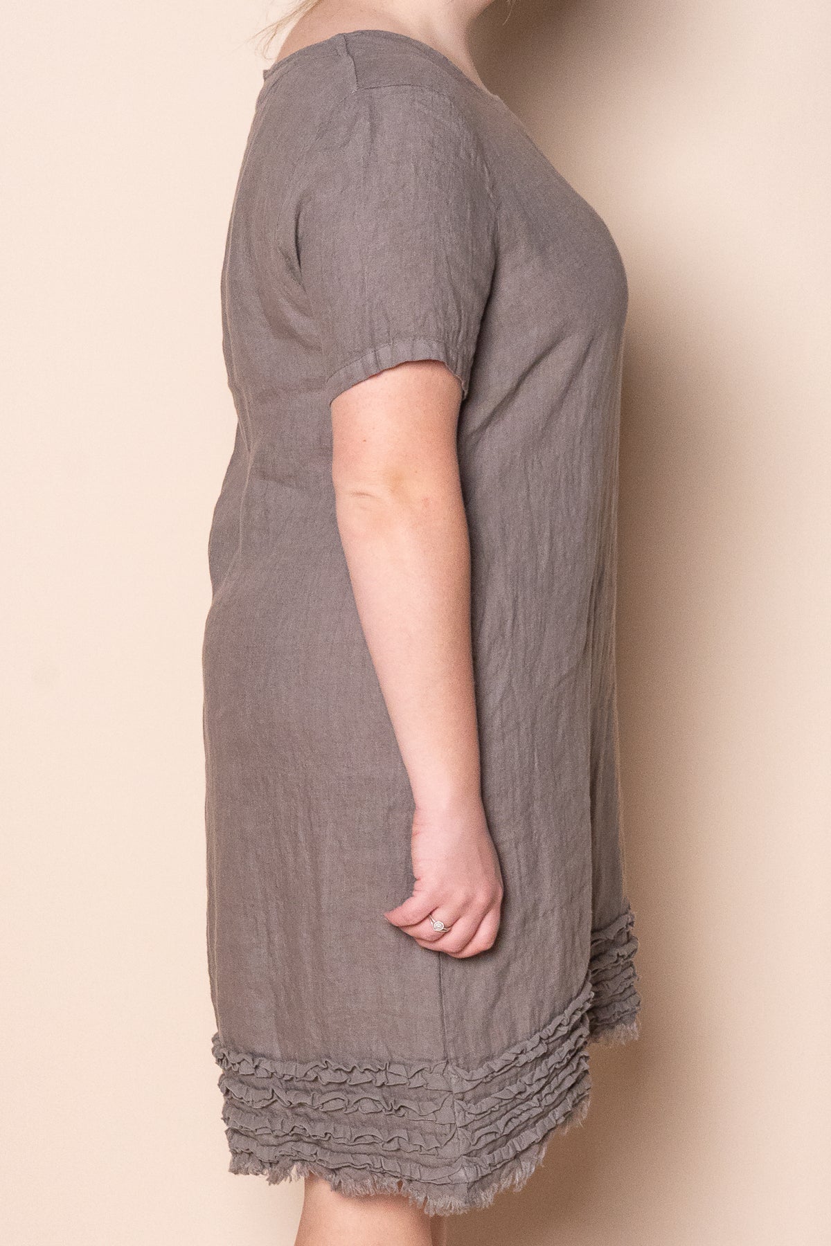 Dahlia Linen Dress in Taupe