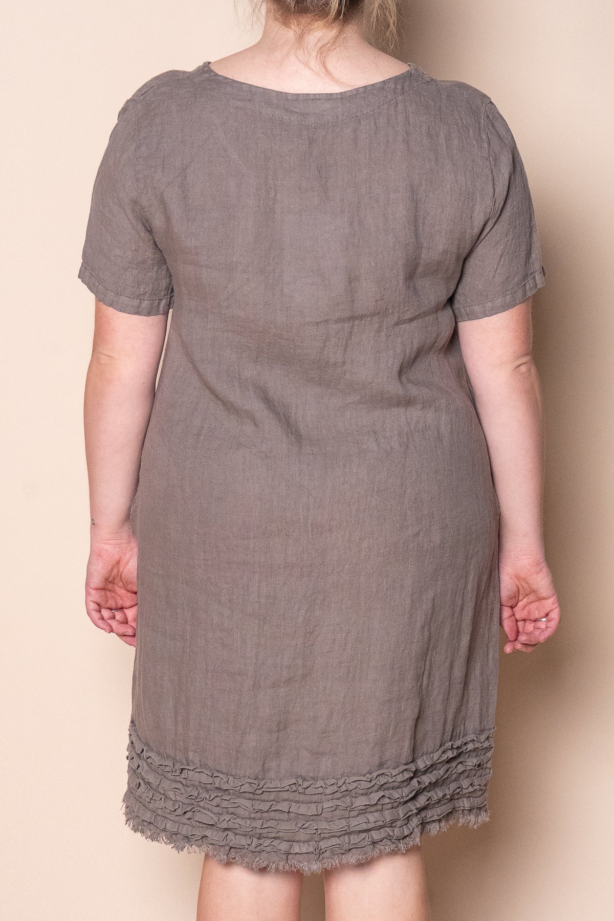 Dahlia Linen Dress in Taupe