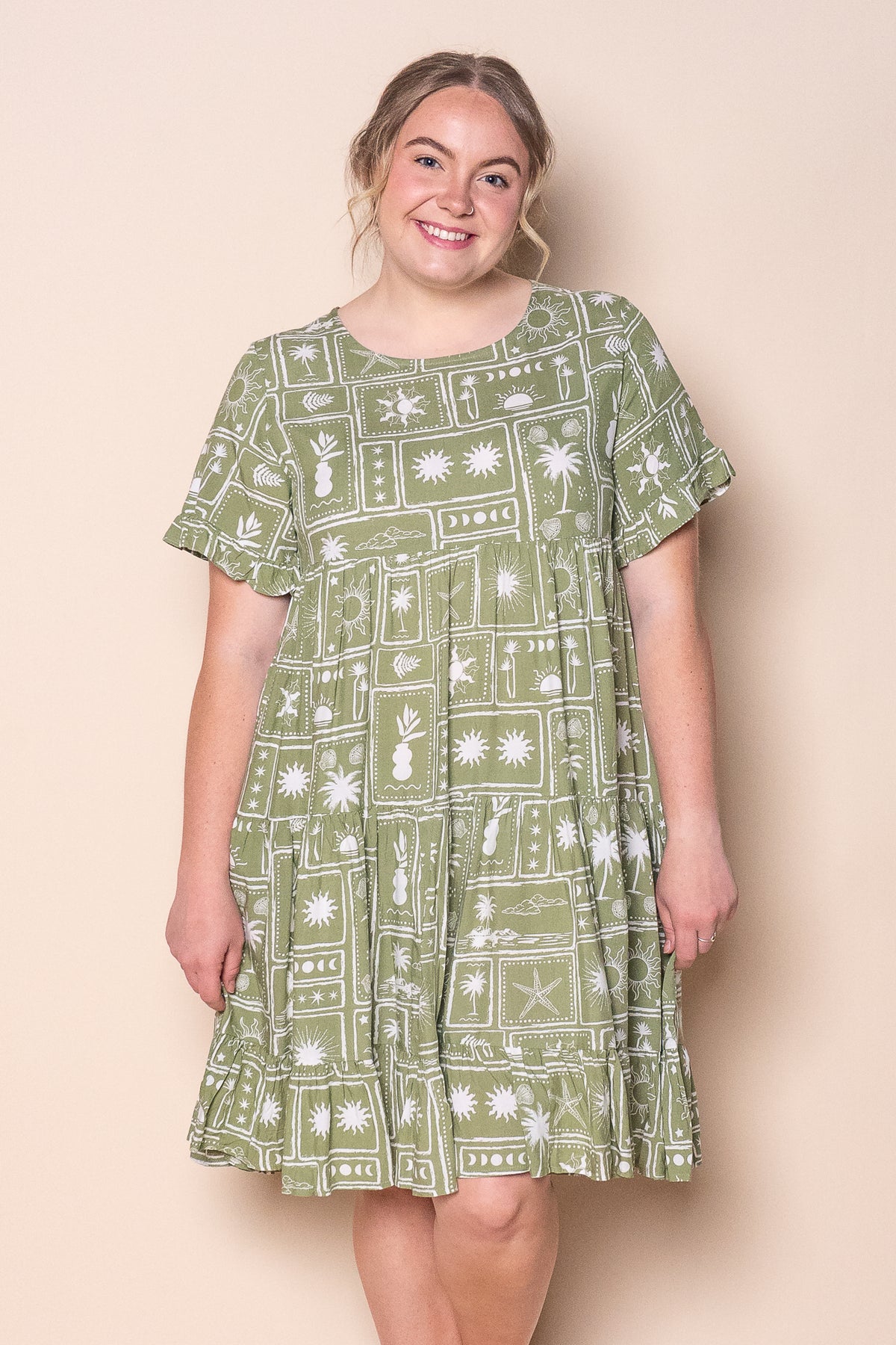 Lou Lou Tiered Dress in Olive
