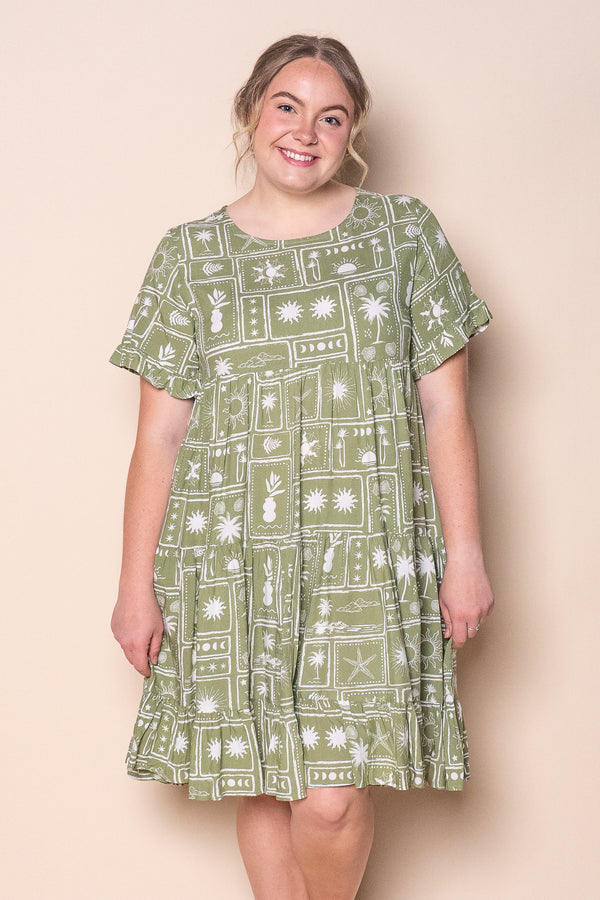 Lou Lou Tiered Dress in Olive