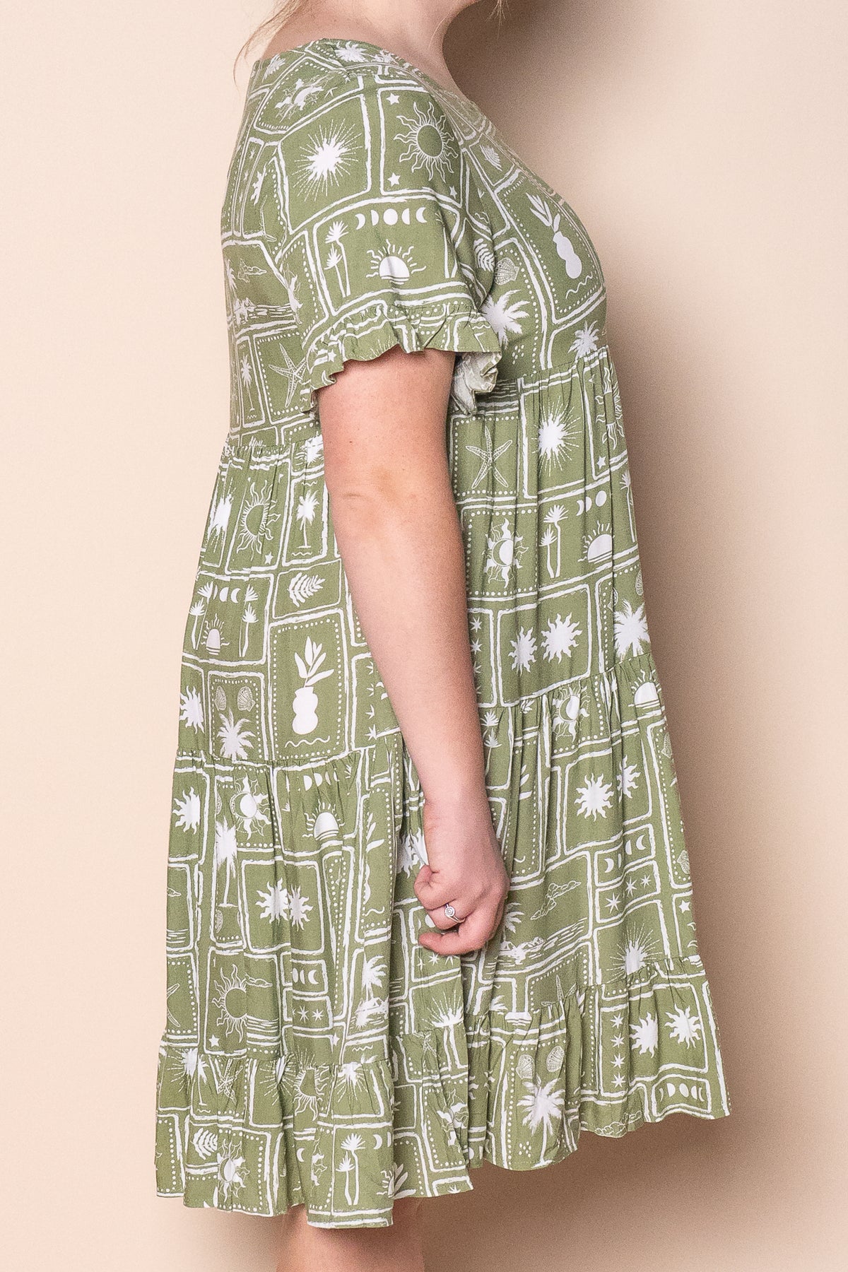 Lou Lou Tiered Dress in Olive