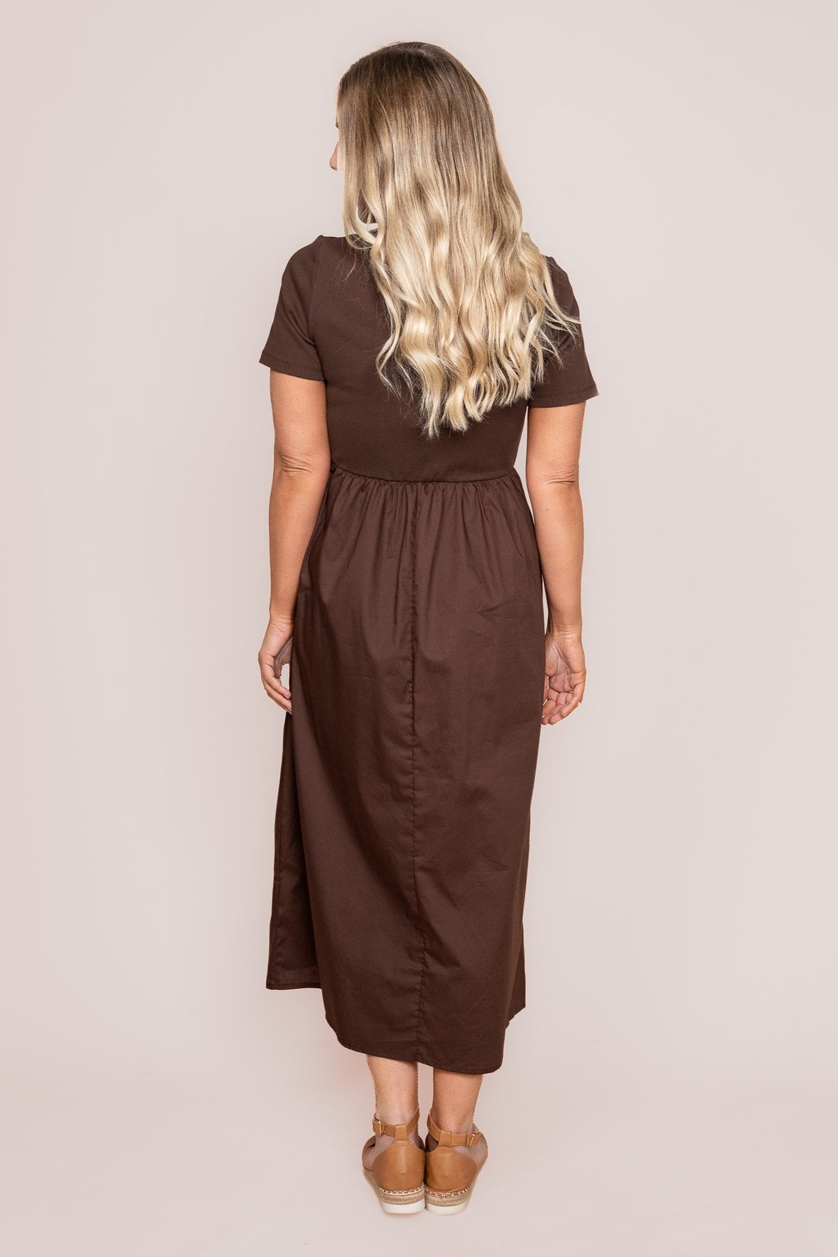 Ella Midi Dress in Chocolate - Foxwood