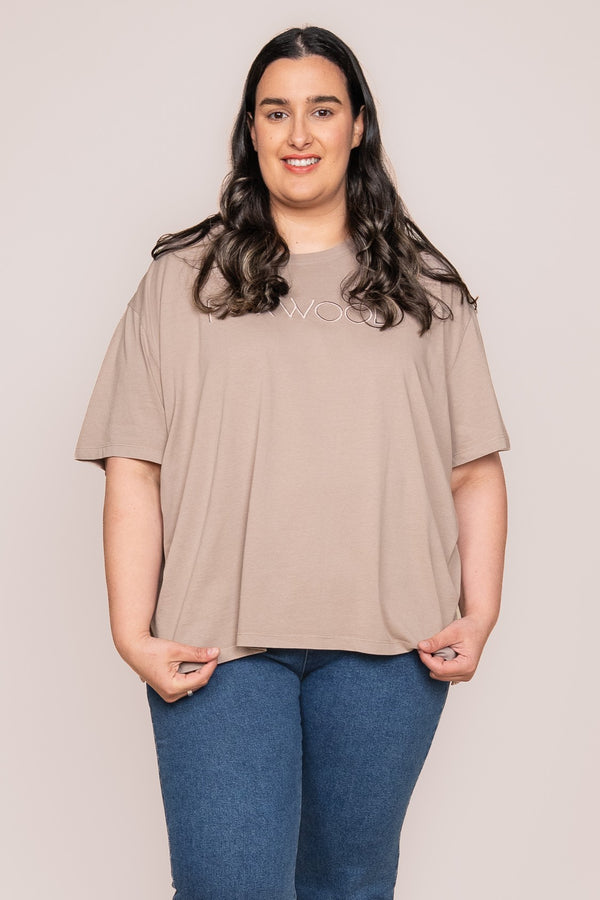 Simplified Tee in Brown - Foxwood