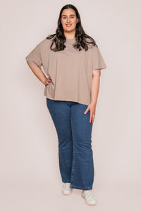 Simplified Tee in Brown - Foxwood