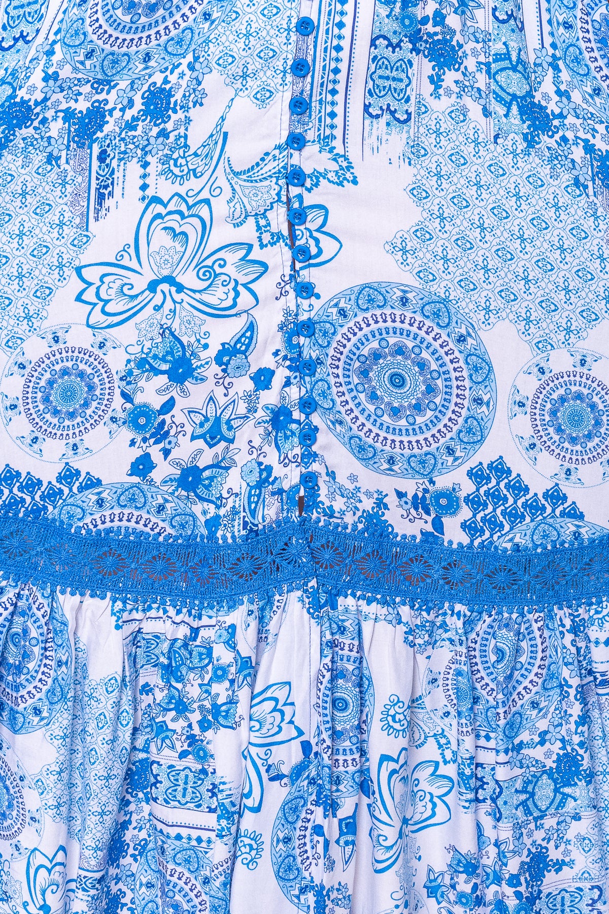 Quinley Paisley Midi Dress in Sky Blue