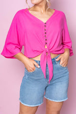 Lilith Top in Hot Pink