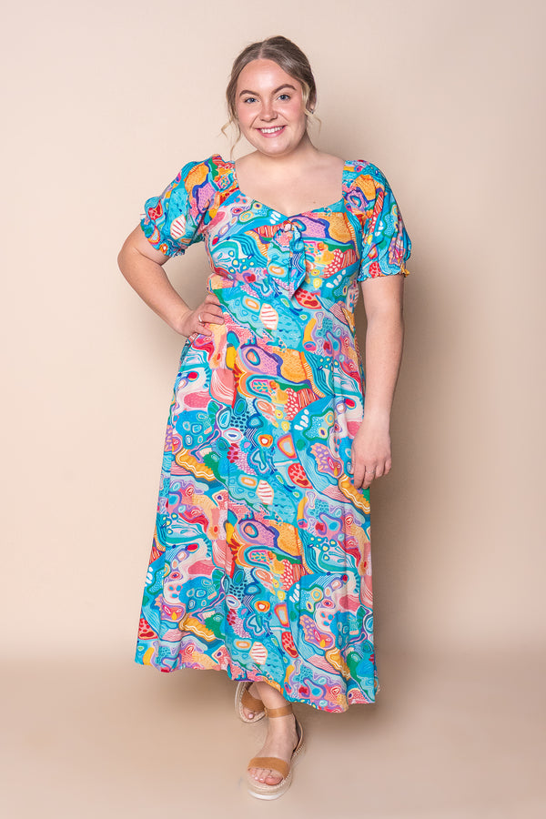 Nina Midi Dress in Turquoise